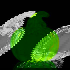 Large Pumpkin Bohemian Vaseline Uranium Glass: This piece is a great addition to collection or a great gift. Uranium Glass Pumpkin. Timeless design - Very beautiful decoration to your house or office. Really nice piece that glows beautifully under