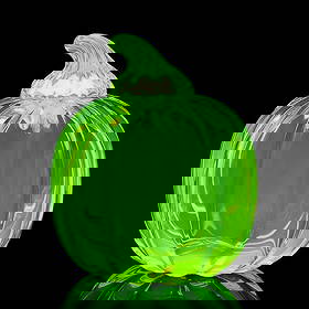 Large Pumpkin Bohemian Vaseline Uranium Glass: This piece is a great addition to collection or a great gift. Uranium Glass Pumpkin. Timeless design - Very beautiful decoration to your house or office. Really nice piece that glows beautifully under