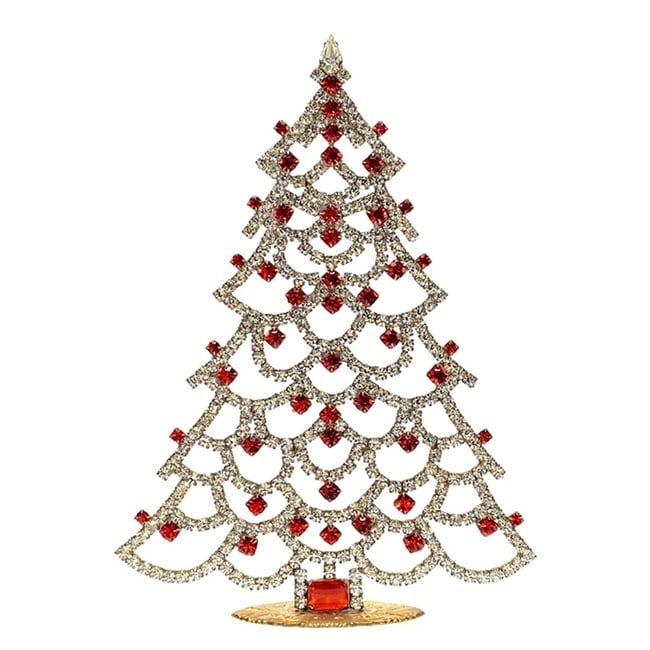 Large Vintage Bohemian Rhinestone Glass Christmas Tree (1 of 3)