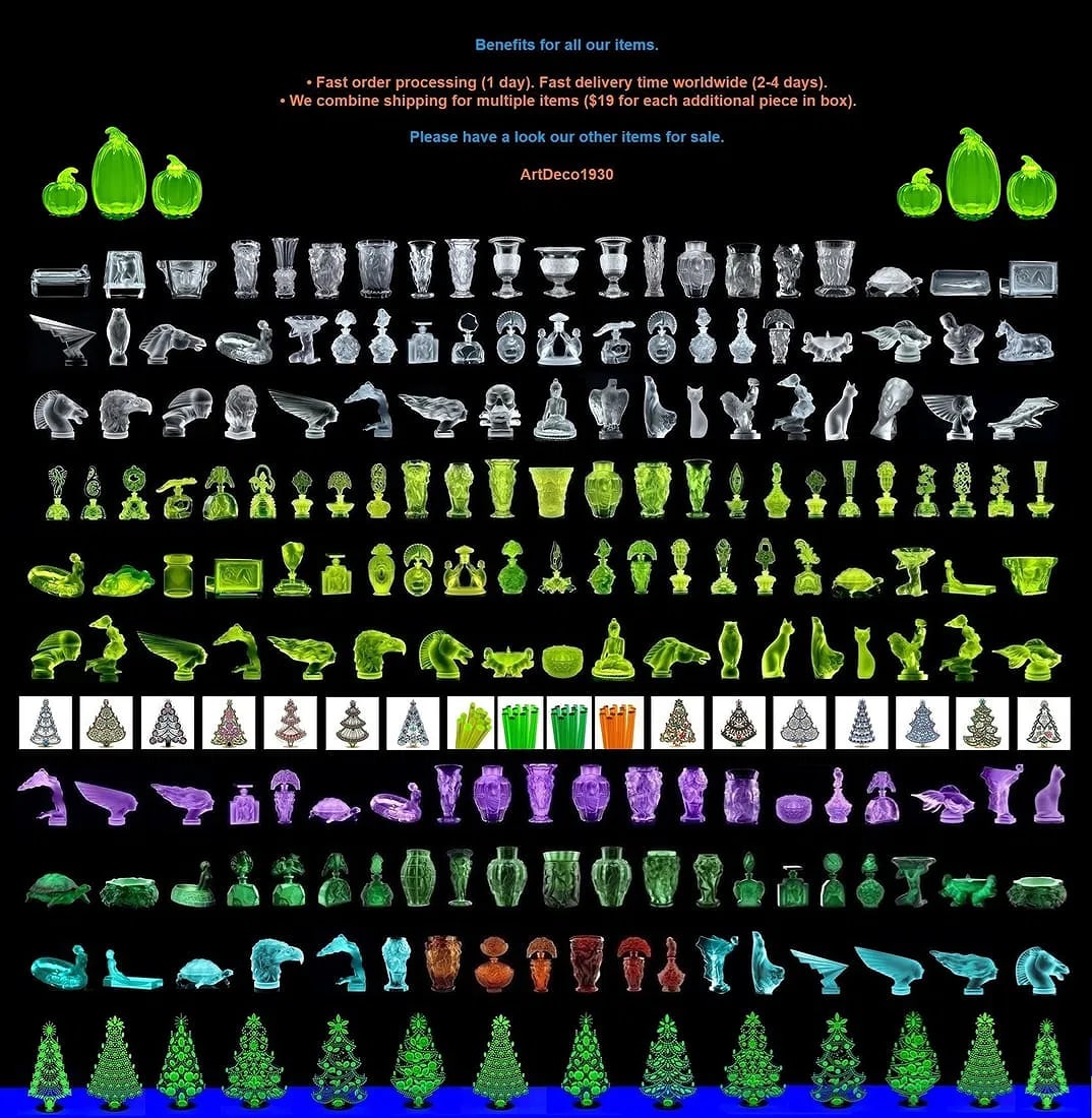 Glamorous Art Deco 1930' H.Hoffmann Malachite Collectible Glass Perfume Bottle - 5