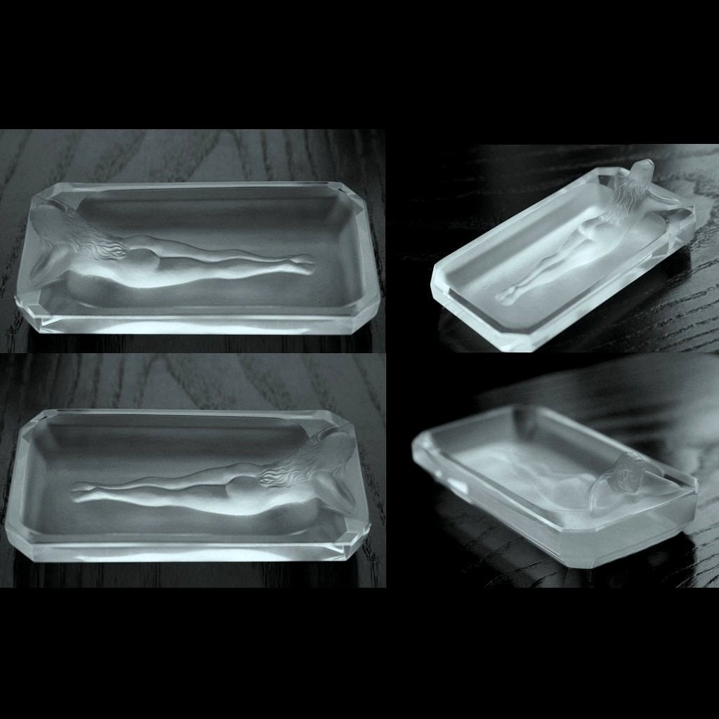 Clear Glass Bohemian Art Deco Bowl, 1930s H. Hoffmann (1 of 2)