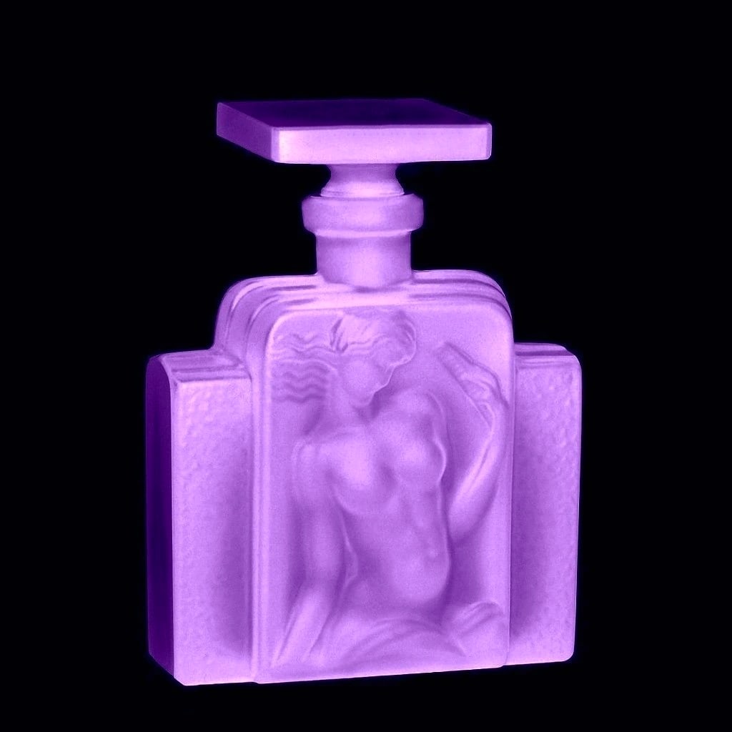 Art Deco Alexandrite Glass Perfume Bottle 1930' H. Hoffmann (1 of 2)