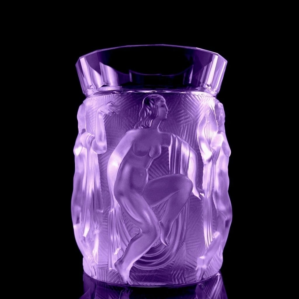 Glamorous French Art Deco Ladies Alexandrite Glass Vase 1930' H.Hoffmann (1 of 2)