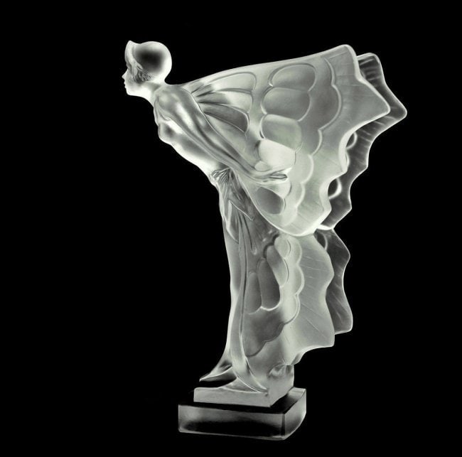 Art Deco 1930' Hood Ornament Rolls Royce ' Flying Lady ' Glass Sculpture H.Hoffmann (1 of 6)
