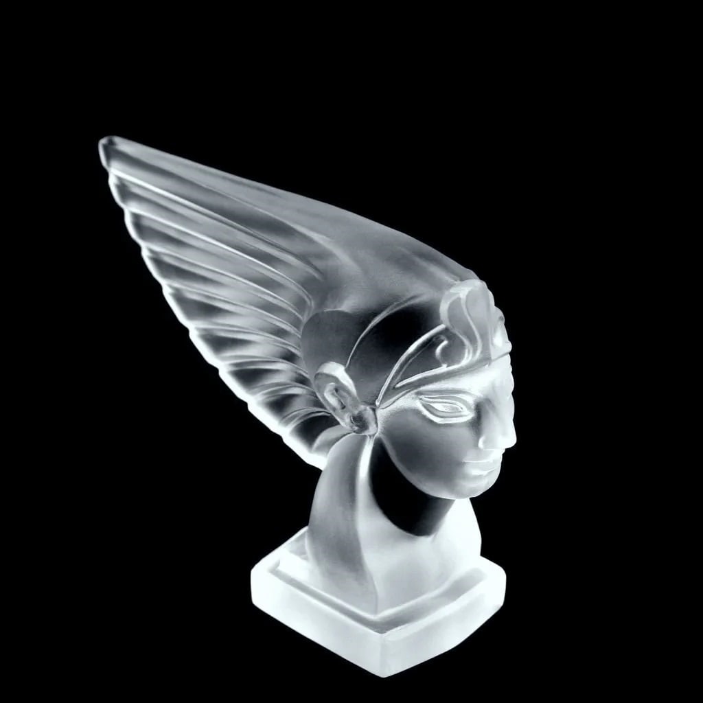Glamorous Art Deco Glass Car Mascot ' Pharaoh Head ' Sculpture 1930' H.Hoffmann - 2