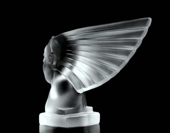 Glamorous Art Deco Glass Car Mascot ' Pharaoh Head ' Sculpture 1930' H.Hoffmann - 3