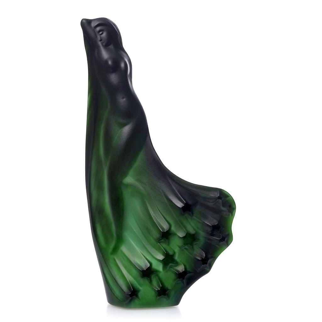 France Art Deco Jade Malachite Glass Figurine ' Lady in the stars ' Sculpture 1930' H.Hoffmann (1 of 2)