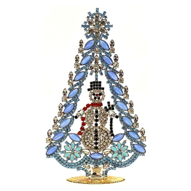 Large Vintage Bohemian Rhinestone Glass Christmas Tree: Standing Christmas Tree. Made in Czechoslovakia. Excellent condition. No missing stones. No damage. Height 7 3/4 '' ( 20 cm ). Fast delivery time worldwide: 2-4 days.