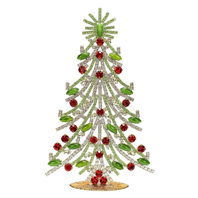 Large Vintage Bohemian Rhinestone Glass Christmas Tree (1 of 3)