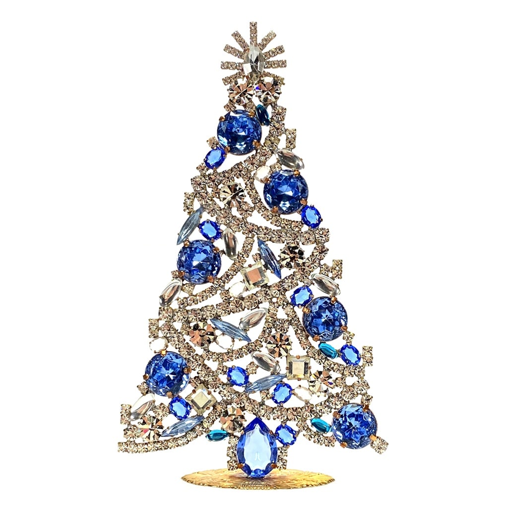 Large Vintage Bohemian Rhinestone Glass Christmas Tree (1 of 3)