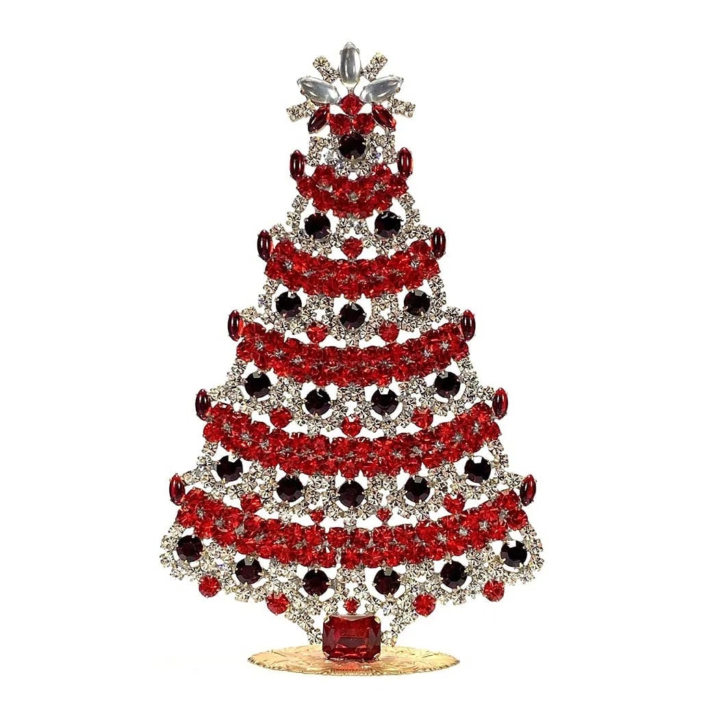 Large Vintage Bohemian Rhinestone Glass Christmas Tree (1 of 3)
