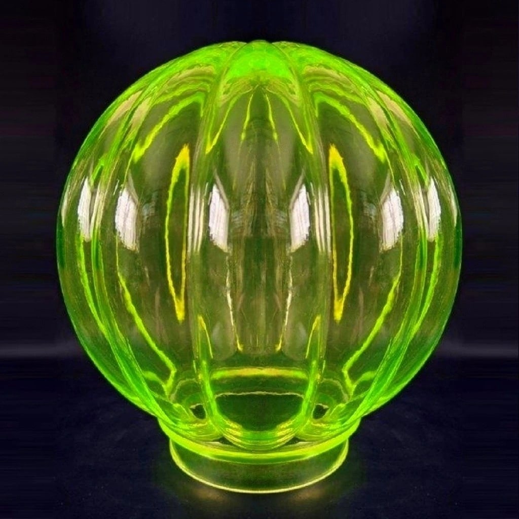 Art Deco Lamp Shade Vaseline Uranium Glass For Antique Lamp (1 of 3)