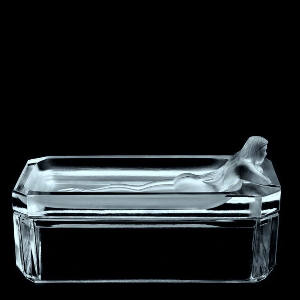 Bohemian Art Deco Glass Jewelry Box 1930' H.Hoffmann: Decorative Jewelry Box. This piece was made in Bohemia from the ORIGINAL antique vintage molds that was used back in 1930's - 1939's. It is BREATHTAKING high quality satin finish glass in stylish Art