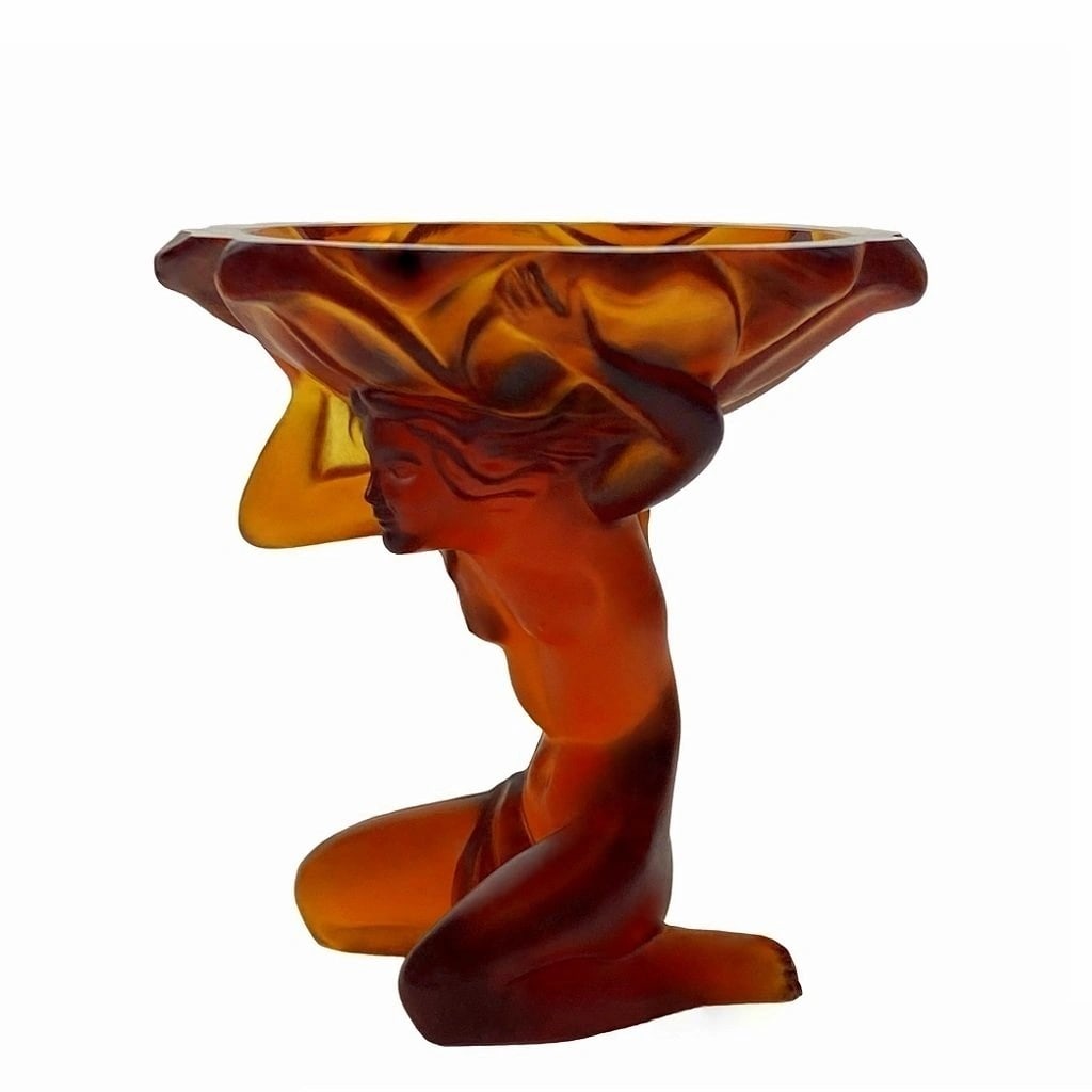 Art Deco Jewelry Bowl Decorative Collectible Amber Glass 1930' H.Hoffmann: This piece is a great addition to collection or a great gift. Timeless design - Top Qality Art Deco Collectible Art Amber Glass Bowls. This piece was made in Bohemia from the ORIGINAL antique vintage