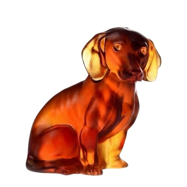 Art Deco Amber Glass ' Dachshund ' Collectible Figurine 1930' H.Hoffmann (1 of 2)
