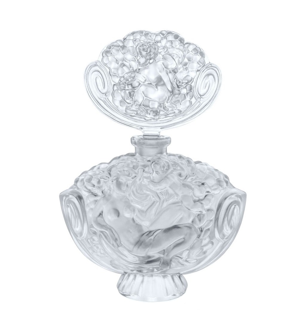 Art Deco Bohemian Clear Frosted Glass Perfume Bottle 1930' H.Hoffmann (1 of 2)