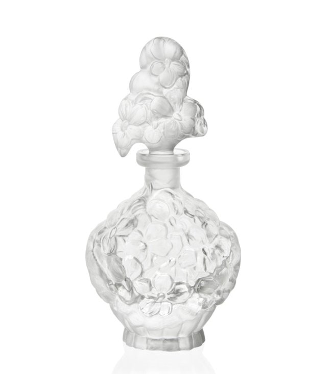 Bohemian Art Deco 1930' Collectible Clear Frosted Glass Perfume Bottle (1 of 2)