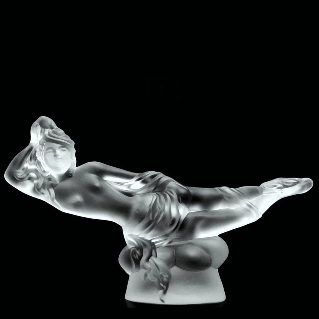 Glamorous Art Deco Sculpture ' Lady ' 1930' H.Hoffmann: This piece is a great addition to collection or a great gift. Timeless design - Top Qality Art Deco Glass ' Lady ' Sculpture. This piece was made in Bohemia from the ORIGINAL antique vintage molds tha
