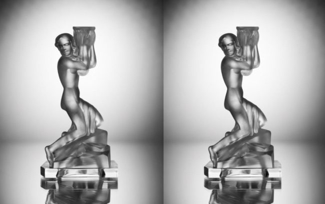 Collectible Art Deco Glass ( 2 Pieses ) Candle Holders 1930' H.Hoffmann (1 of 2)