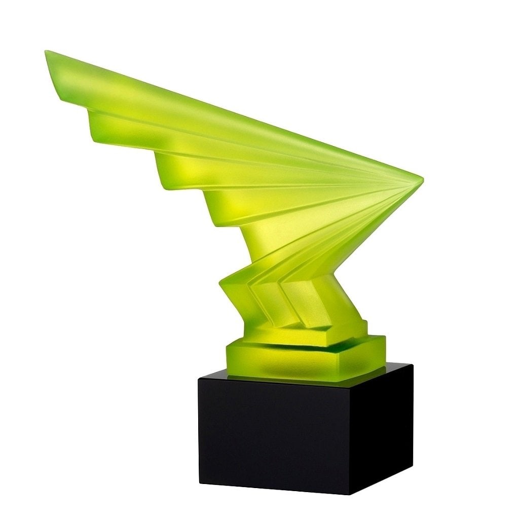 Art Deco Vaseline Uranium Glass Collectible Hood Ornament 1930' H.Hoffmann: This piece is a great addition to collection or a great gift. Timeless design - Top Qality Collectible Art Deco Glass Car Mascot. Hood Ornament Sculpture. This piece was made in Bohemia from the ORIGI