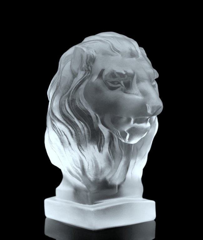 Art Deco 1930' H.Hoffmann Glass Car Mascot ' Lion ' Hood Ormanent (1 of 3)