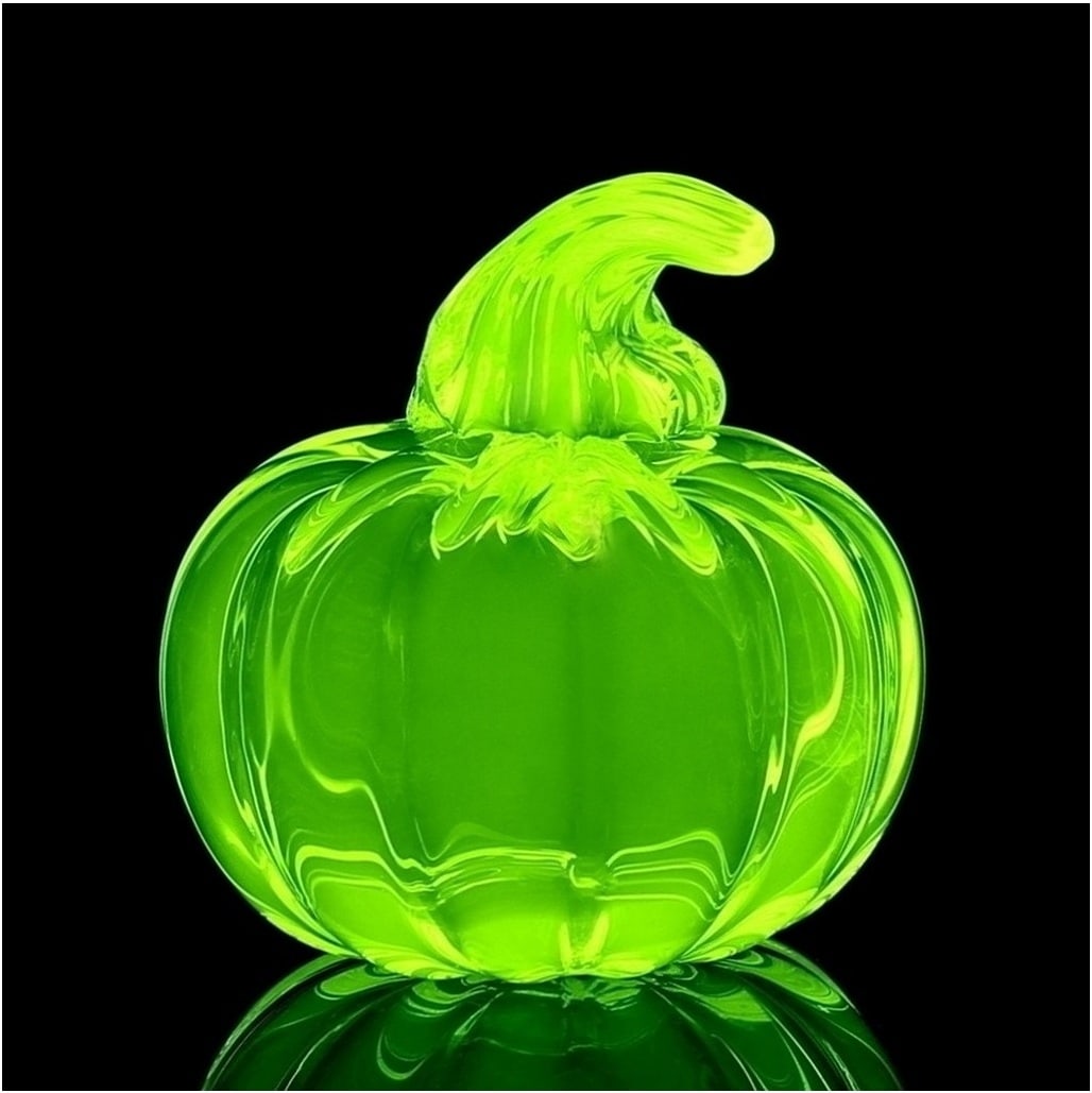 Bohemian Uranium Glass Pumpkin (1 of 2)