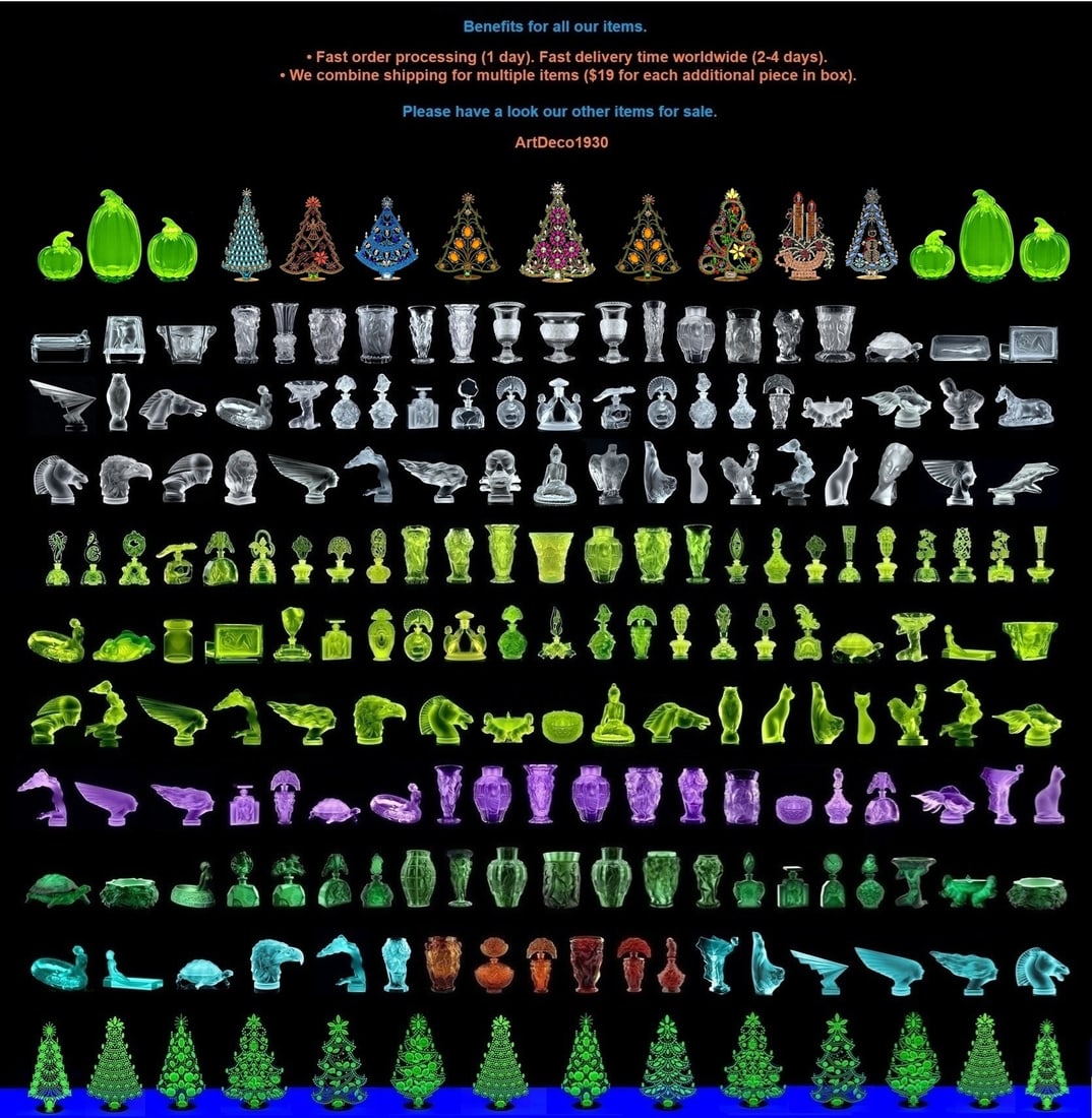 Art Deco Vaseline Uranium Glass Figural Vase 1930' H.Hoffmann By Lalique - 5