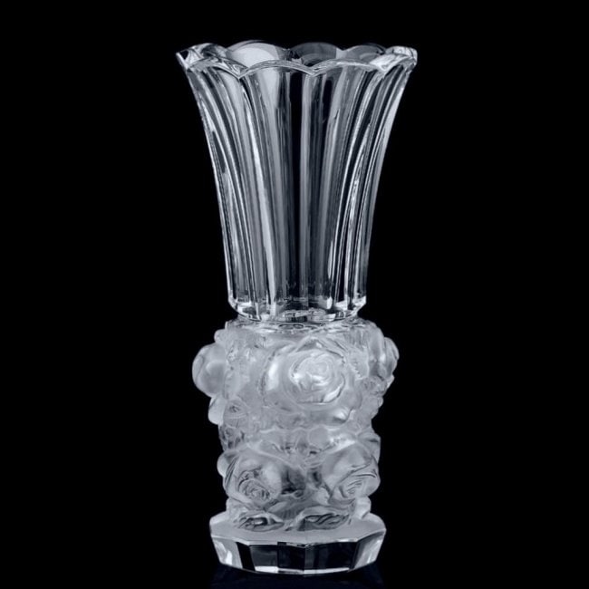 Art Deco Satin Glass 'Roses' Vase 1930s H.Hoffmann (1 of 2)