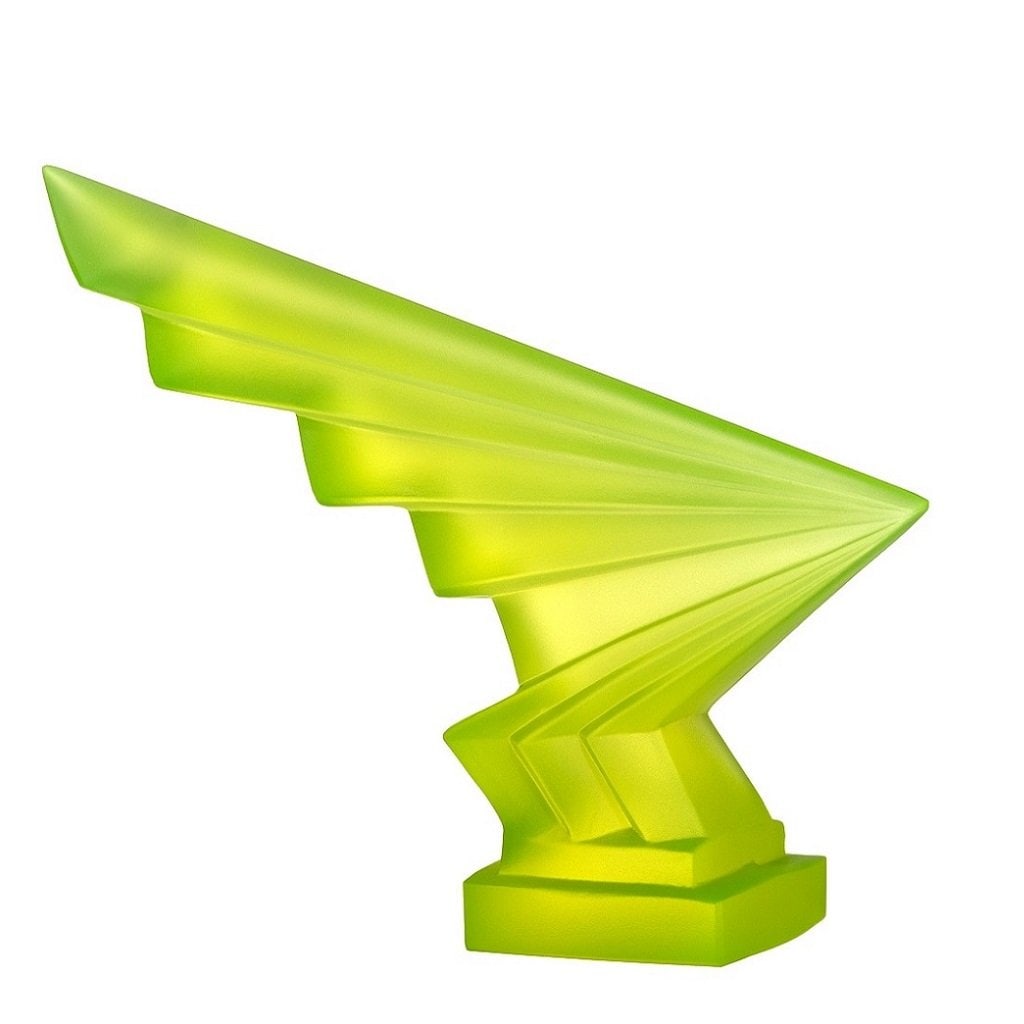 Art Deco Vaseline Uranium Glass Sculpture ' Flash ' Hood Ornament 1930' H.Hoffmann: This piece is a great addition to collection or a great gift. Timeless design - Top Qality Art Deco Collectible Glass Car Mascot Statue. Hood Ornament Sculpture. This piece was made in Bohemia from th