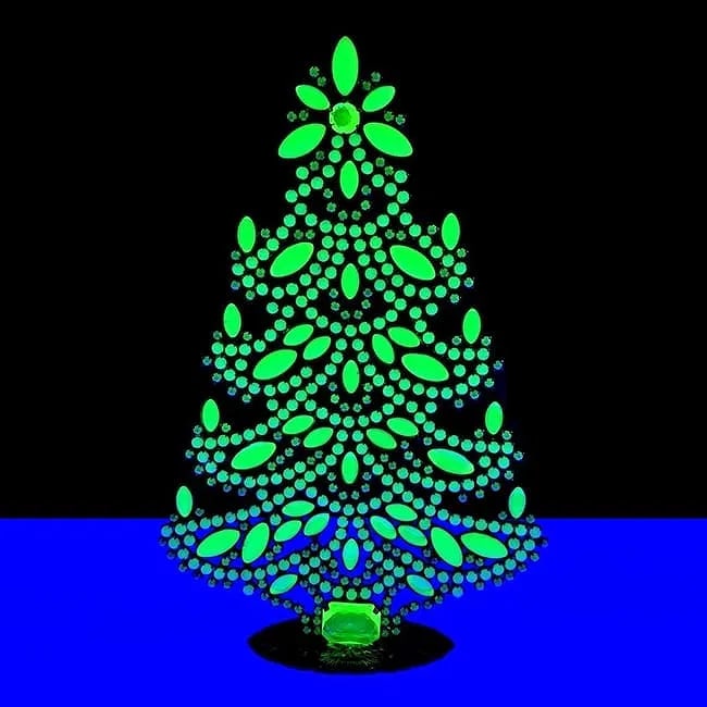 Bohemian Vaseline Uranium Glass Collectible Christmas Tree (1 of 3)