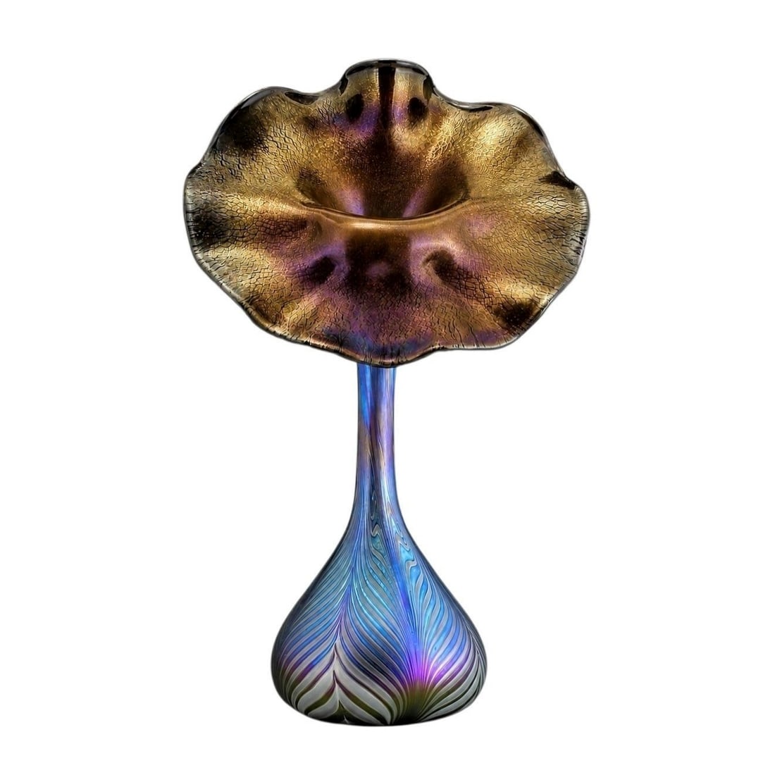 Art Nouveau Iridescent Glass Vase Glamorous Loetz or Tiffany Studios Decor (1 of 2)