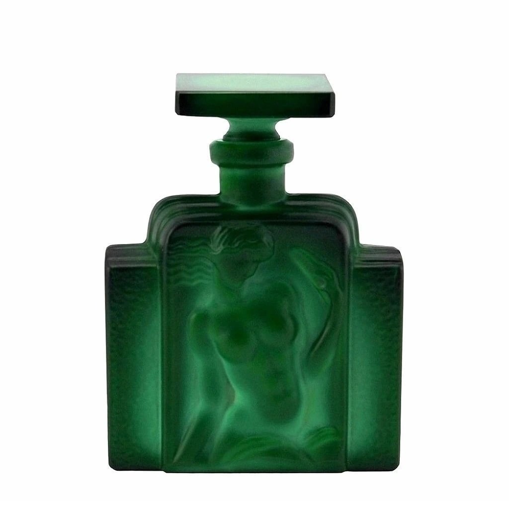 Art Deco Bohemian Jade Malachite Glass Perfume Bottle 1930' H.Hoffmann: This piece is a great addition to collection or a great gift. Top Quality Art Deco Malachite Glass Perfume Bottle. This piece was made in Bohemia from ORIGINAL antique molds that were used during the 