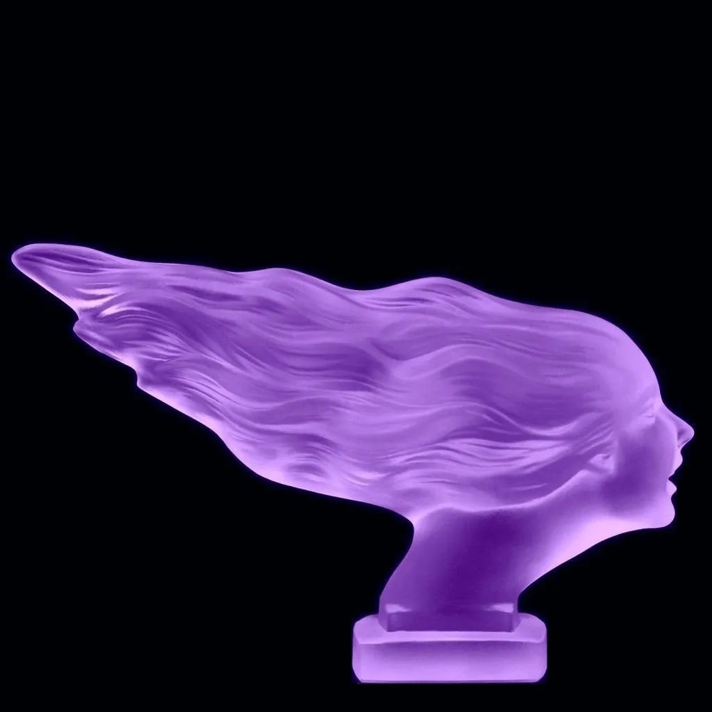 French Art Deco Alexandrite Glass Figurine ' Speed Girl ' Sculpture 1930' H.Hoffmann: Top Quality Alexandrite Glass. This piece was made in Bohemia from ORIGINAL antique vintage molds that were used during the 1930's - 1939's. It is BREATHTAKING high quality satin finish glass sculptur