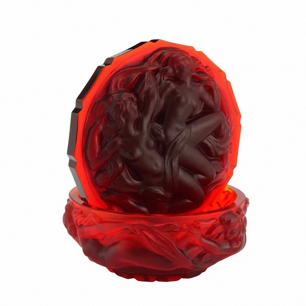 Art Deco Red Glass Jewelry Box ' Ladies ' 1930' H.Hoffmann: This piece is a great addition to collection or a great gift. Top Quality Collectible Glass Box - excellent colour and detail. This piece was made in Bohemia from ORIGINAL antique vintage molds that w