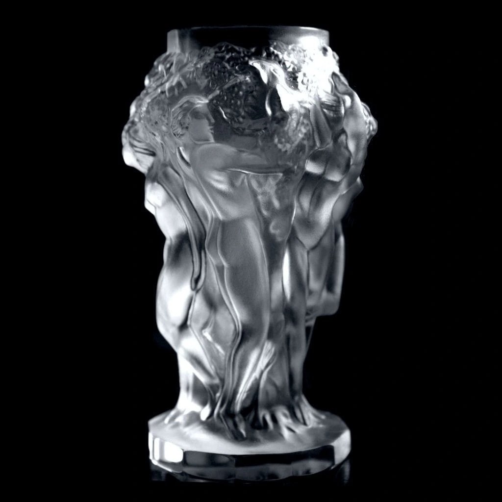 Art Deco Satin Clear Glass Small Vase 1930' H.Hoffmann by Lalique: This piece is a great addition to collection or a great gift. Timeless design - Top Qality Art Deco Collectible Clear Frosted Glass Vase. This piece was made in Bohemia from ORIGINAL antique vintage m