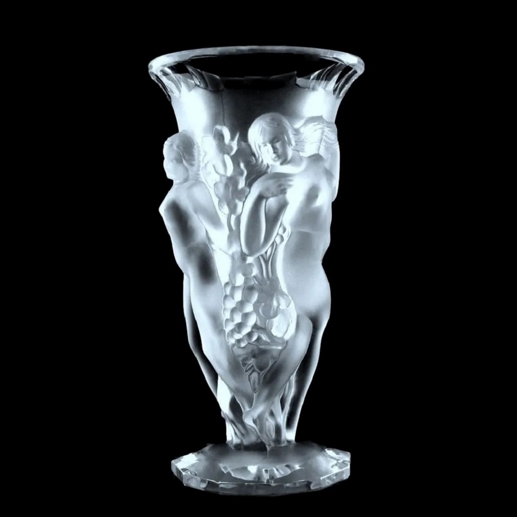 Glamorous Art Deco 1930' Ladies Bacchantes Large Vase: This piece is a great addition to collection or a great gift. Timeless design - Top Qality Art Deco Glass Vase. This piece was made in Bohemia from ORIGINAL antique vintage molds that were used during