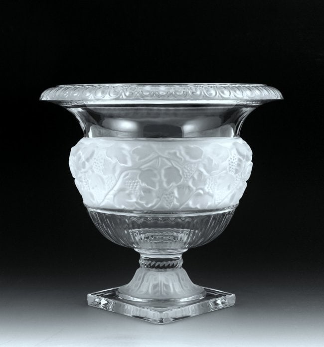 French Art Deco ‘Versailles’ Large Jardiniere Bowl – 1930s H. Hoffmann: This piece is a great addition to collection or a great gift. Timeless design - Top Qality Art Deco Glass Large Vase Bowl. This piece was made in Bohemia from the ORIGINAL antique vintage molds that w