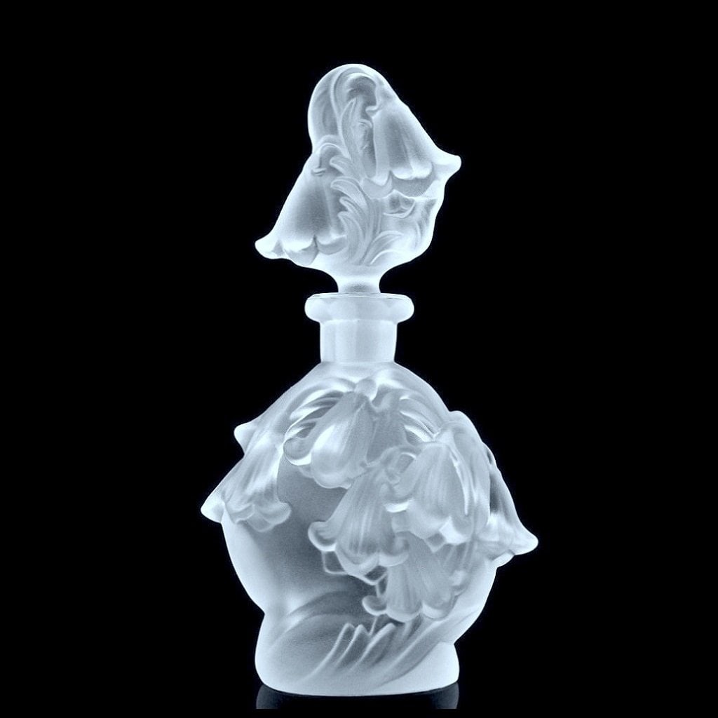 Art Deco Satin Clear Glass ' Bells ' Perfume Bottle 1930' H.Hoffmann: This piece is a great addition to collection or a great gift. Timeless design - Top Qality Bohemian Art Deco Glass Perfume Bottle. This Perfume Bottle was originally made by LALIQUE, this piece was ma