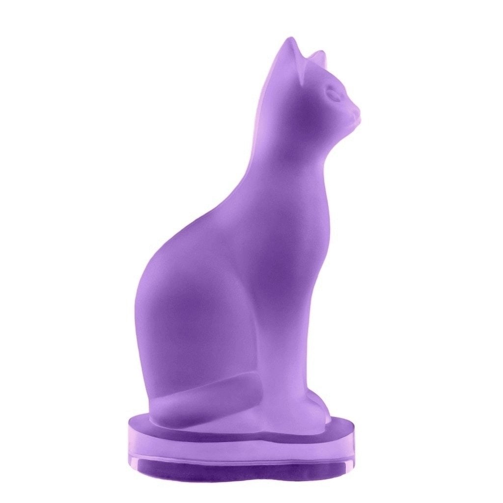 Stunning Art Deco Alexandrite Glass ' Large Cat ' Sculpture 1930' H.Hoffmann: Top Quality Art Deco Alexandrite Glass Sculpture. This piece was made in Bohemia from ORIGINAL antique molds that were used during the 1930's - 1939's. It is BREATHTAKING high quality satin finish gla