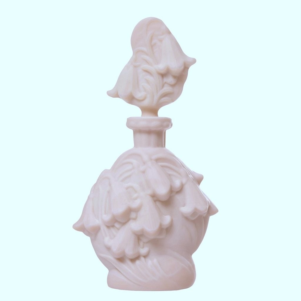 Art Deco Pink Glass Collectible Perfume Bottle 1930' H.Hoffmann: This piece is a great addition to collection or a great gift. Top Quality Art Deco Glass Perfume Bottle. This piece was made in Bohemia from ORIGINAL antique molds that were used during the 1930's - 1