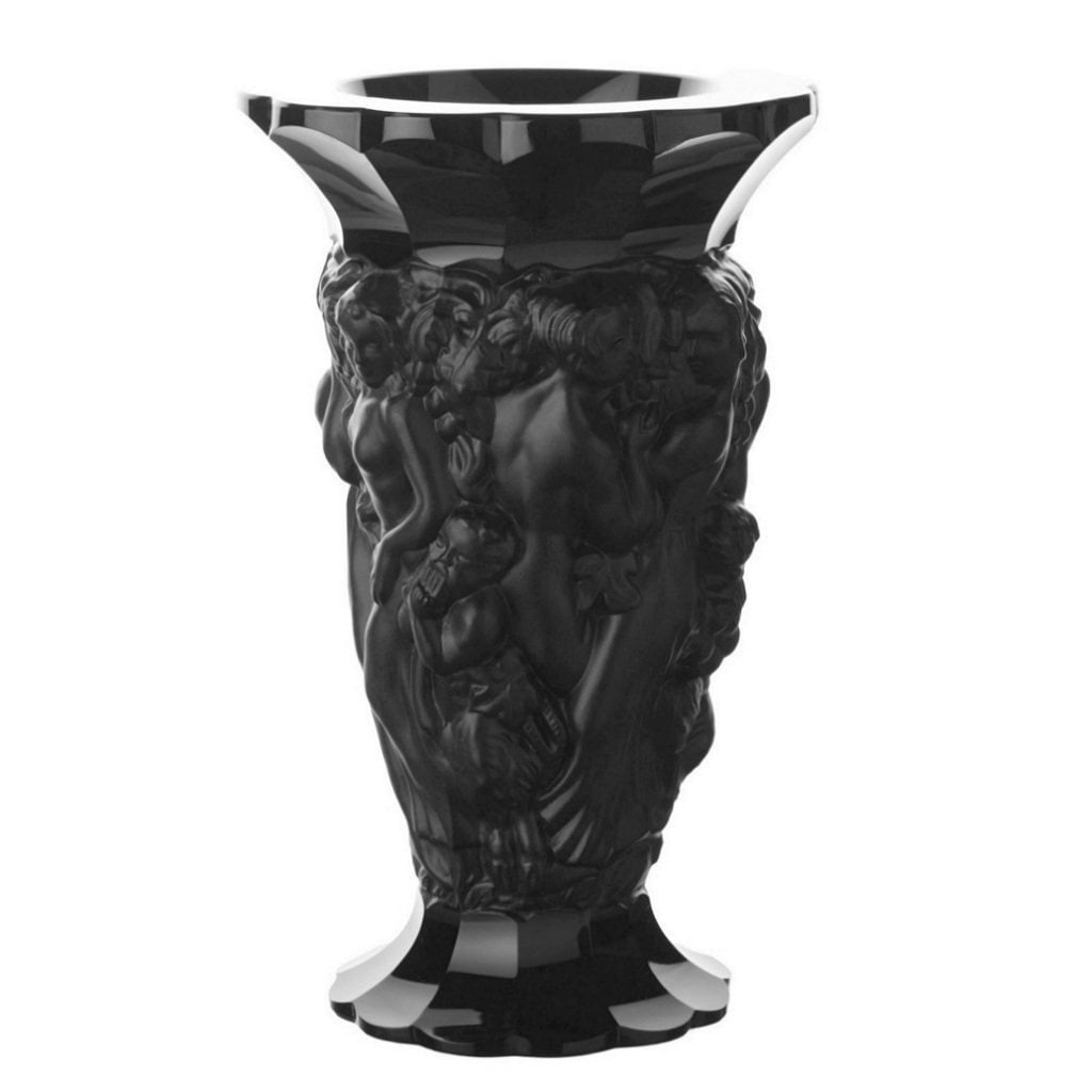 Glamorous Art Deco Black Glass Bacchantes Vase H.Hoffmann: This piece is a great addition to collection or a great gift. Top Quality Black Glass Vase with raised figures of revelling bacchantes around the full circumference exhibiting excellent colour and det