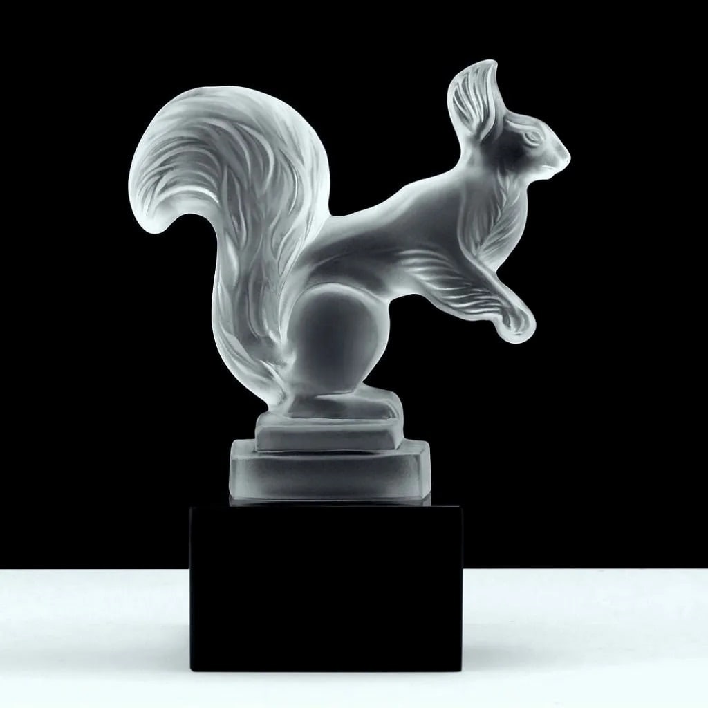Art Deco Glass Sculpture ' Squirrel ' Figurine 1930' H.Hoffmann: This piece is a great addition to collection or a great gift. Timeless design - Top Qality Art Deco Glass Car Mascot Hood Ornament Figurine. This piece was made in Bohemia from the ORIGINAL antique vi