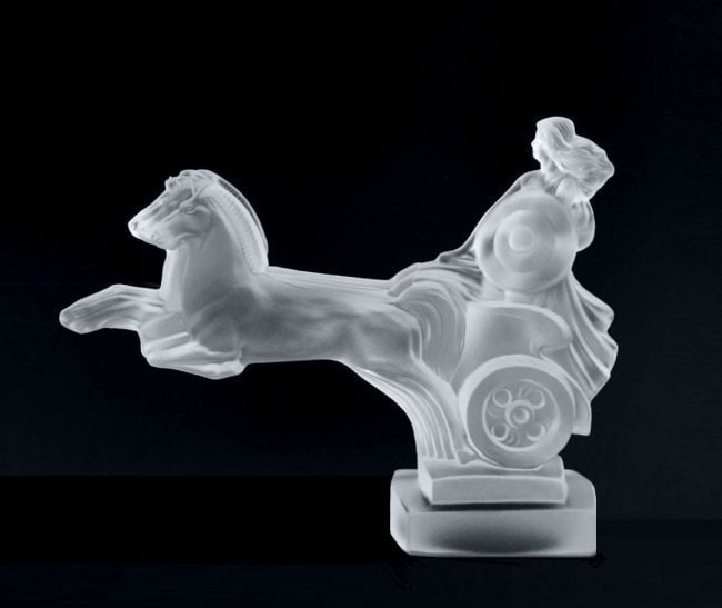 Art Deco Glass Figurine ' Boudicea ' Car Mascot Hood Ornament 1930 H.Hoffmann: This piece is a great addition to collection or a great gift. Timeless design - Top Qality Art Deco Glass Car Mascot Hood Ornament Emblem Figurine for Classic car. This piece was made in Bohemia from 