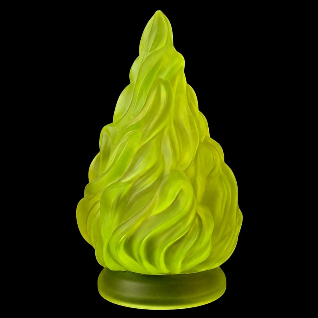 Art Deco Vaseline Uranium Glass Flame Lamp Shade for Antique Lamp: Top Quality Rare Frosted Vaseline Uranium Glass Lamp Shade For Antique Lamps. This piece was made in Bohemia from ORIGINAL antique molds that were used during the 1930's - 1939's. It is BREATHTAKING h