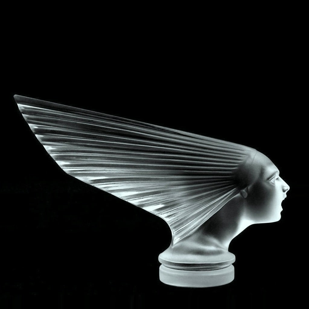 Art Deco Glass Sculpture ' Spirit Of The Wind ' VICTOIRE Hood Ornament 1930' H.Hoffmann by Lalique (1 of 7)
