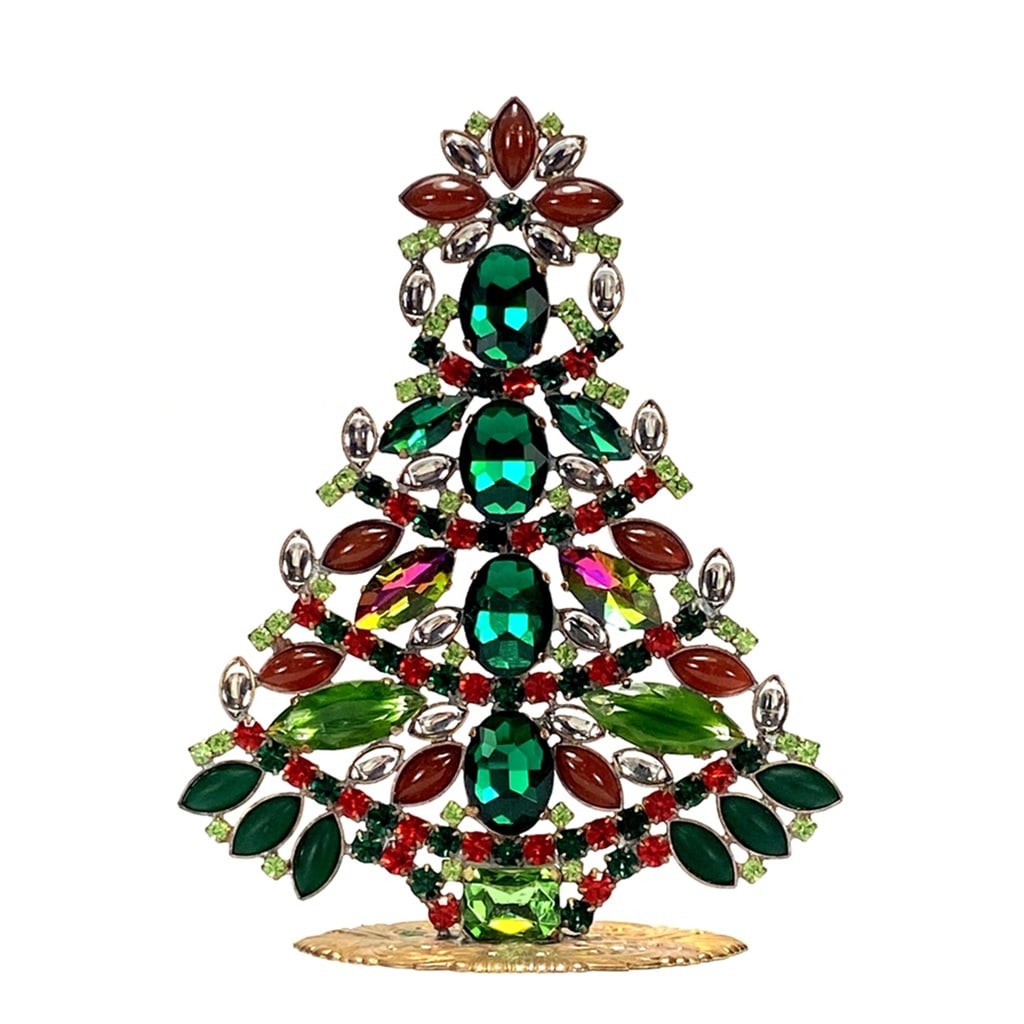 Small Glass Christmas Tree Vintage Czech Rhinestone Holiday Decor: Beautiful vintage standing Christmas tree. A charming vintage Christmas decoration, perfect for collectors or as a special holiday gift. Height 5 '' ( 13 cm ). Fast worldwide delivery: 2–5 days.