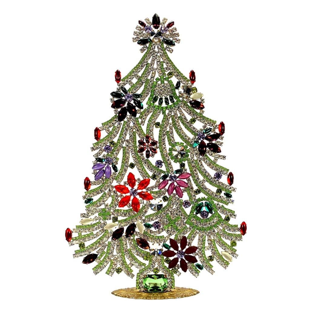 Extra Large Glass Christmas Tree Vintage Czech Rhinestone Holiday Decor (1 of 2)