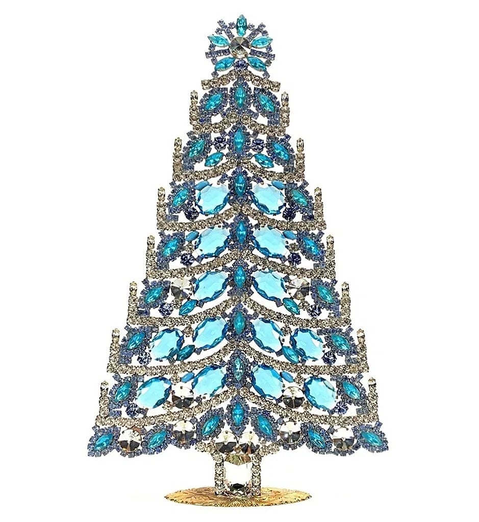 Extra Large Glass Christmas Tree Vintage Czech Rhinestone Holiday Decor (1 of 2)