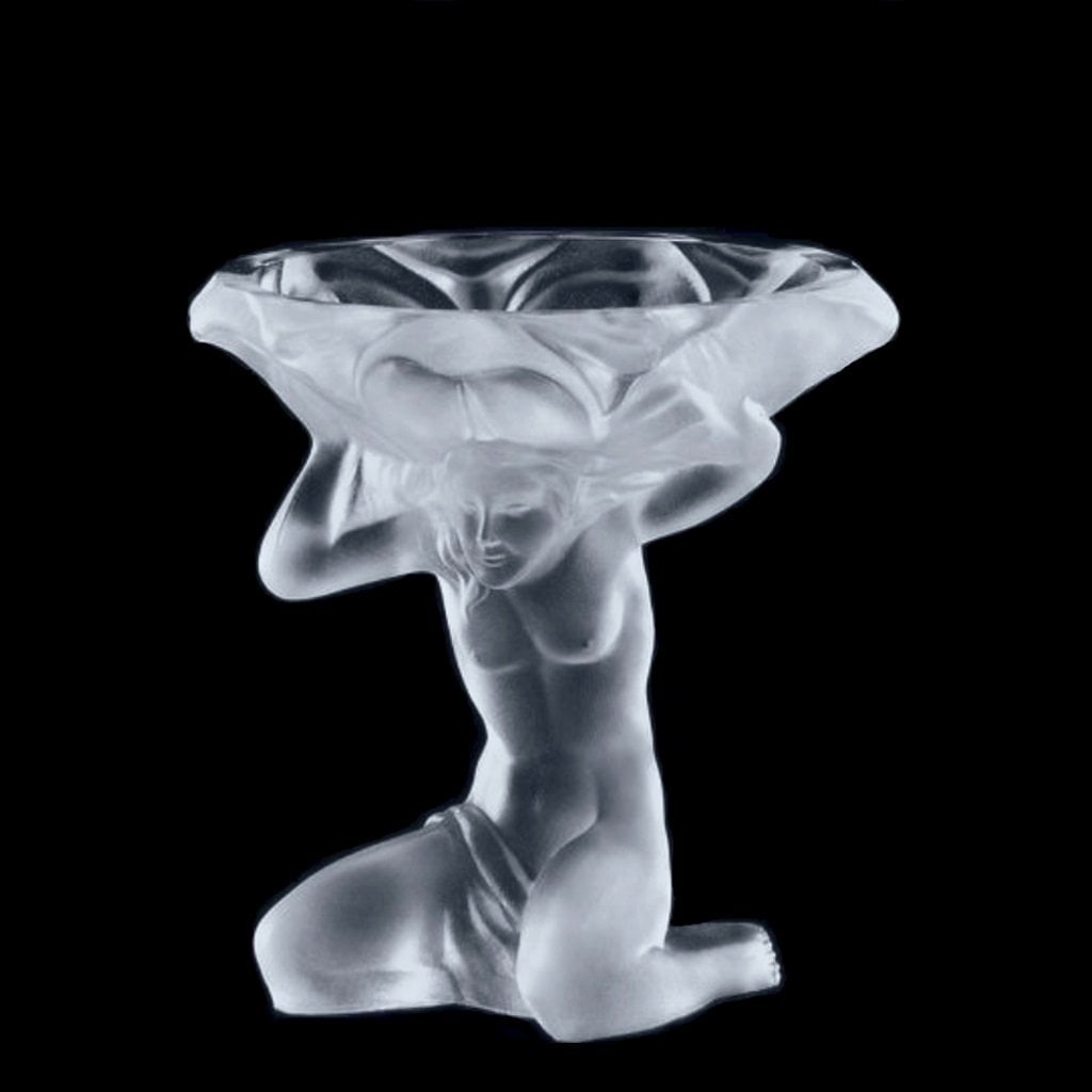 Art Deco Satin Clear Glass Large Jewelry Collectible Bowl 1930' H.Hoffmann: This piece is a great addition to collection or a great gift. Top Quality Collectible Glass Bowl - excellent colour and detail. This piece was made in Bohemia from ORIGINAL antique molds that were use