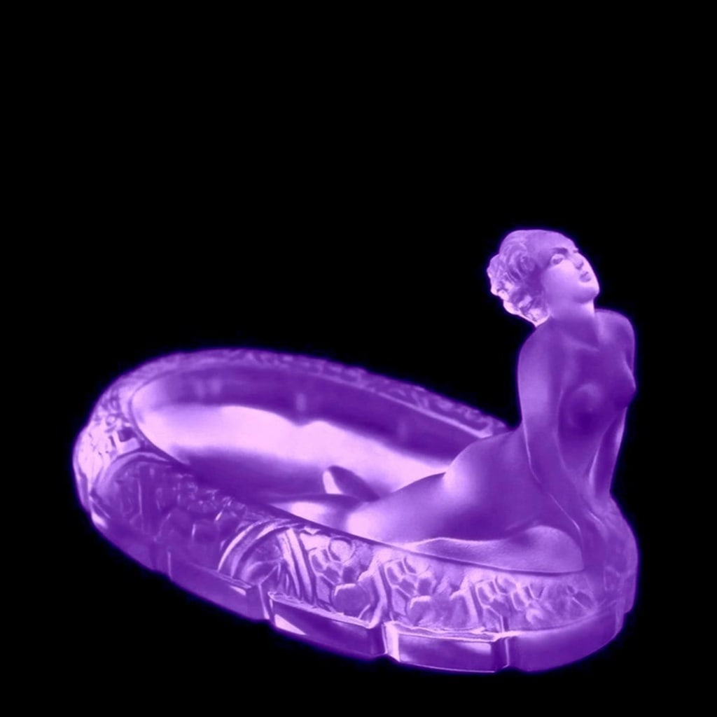 Art Deco Alexandrite Glass Bowl 1930' H.Hoffmann by Lalique: This piece is a great addition to collection or a great gift. Timeless design - Top Quality Art Deco Collectible Glass Bowl. This piece was made in Bohemia from the ORIGINAL antique vintage molds that